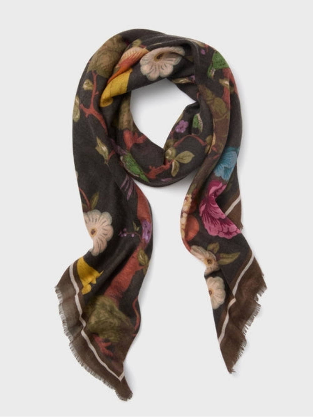 Tuckernuck Baroque Floral Silk Cashmere Blend Large Scarf